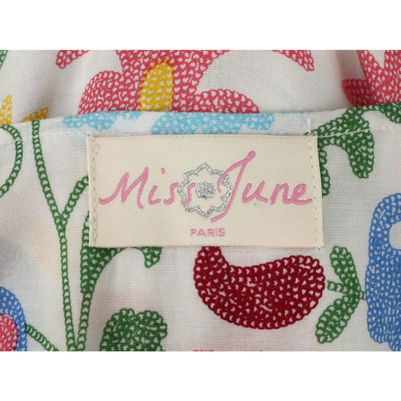 Miss June Dress Womens Medium Ivory Floral Sequins Short Babydoll Swim Cover Up - Picture 3 of 15